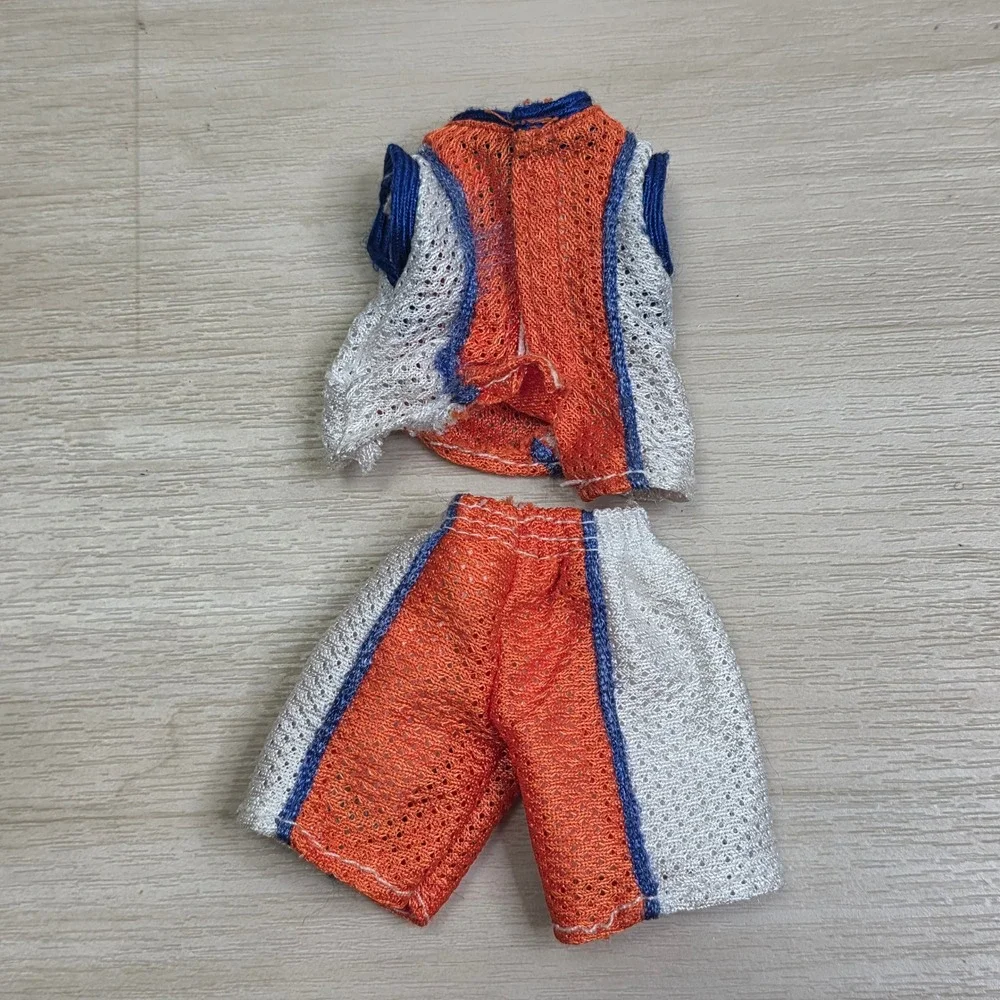 MGA Bratz Boyz Doll Basketball Outfit Orange White Mesh Jersey Shorts 15